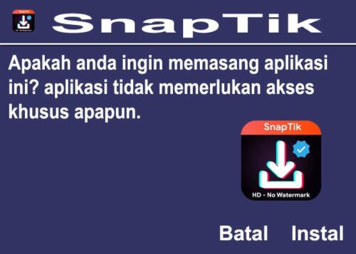 Cara Install Aplikasi SnapTik
